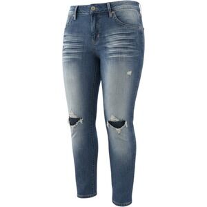 Vintage Y2k, 90s Mudd Low Rise Blue Skinny Jeans Distressed Size 13